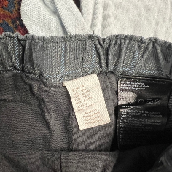 Baby boy lot fair isle sweater, corduroys, striped one piece fleece bear hat - Picture 9 of 16